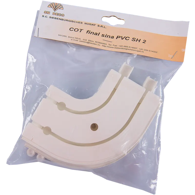 Cot final sina tavan SH2, stanga / dreapta, PVC, alb, 2 canale