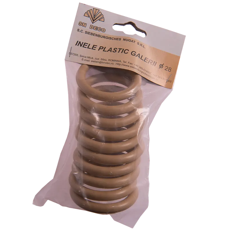 Inele galerie din PVC, bej, pentru diametru de 28 mm, 10 buc