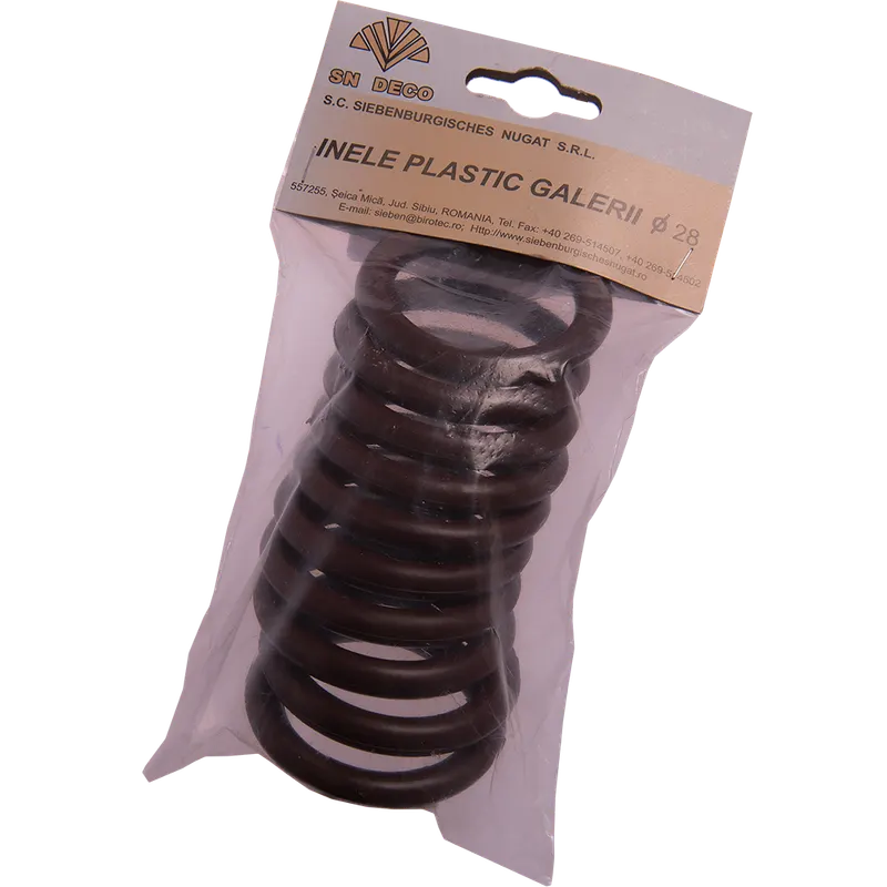 Inele galerie din PVC, maro, pentru diametru de 28 mm, 10 buc