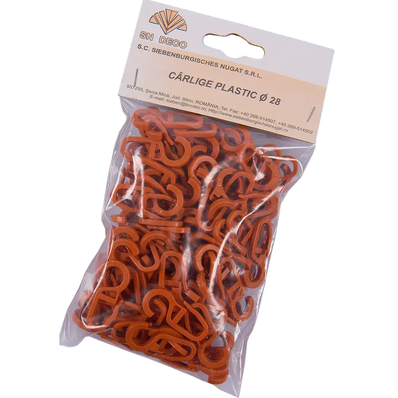 Carlig pentru inele galerie, cires, set 100 buc