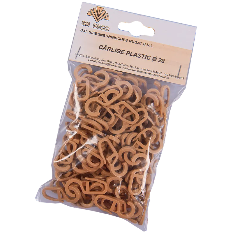 Carlig pentru inele galerie, bej, set 100 buc