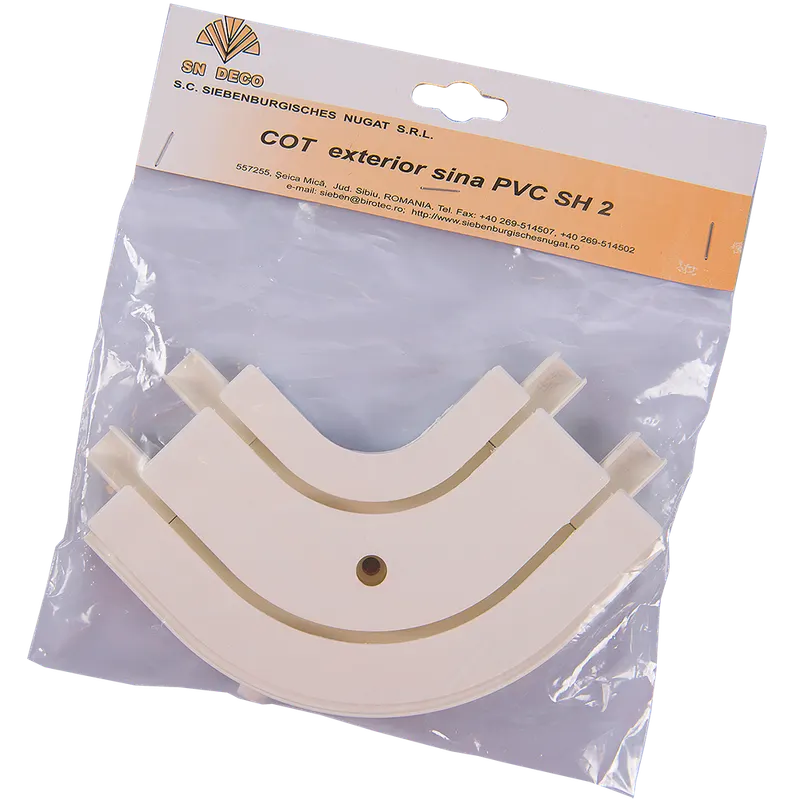 Cot exterior stanga/dreapta pentru sina SH 2 PVC, alb, 2 canale
