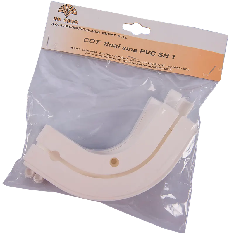 Cot final sina tavan SH1, stanga / dreapta, PVC, alb, 1 canal
