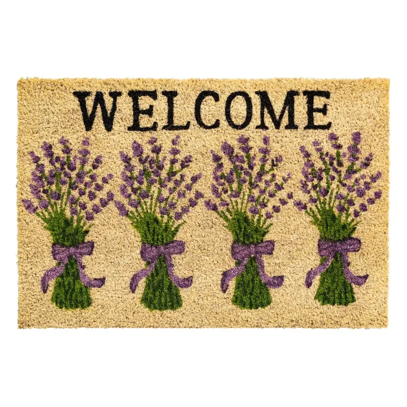 Stergator intrare Ruco Print 759, model cu lavanda, 100% fibra de nuca de cocos, 40 x 60 cm
