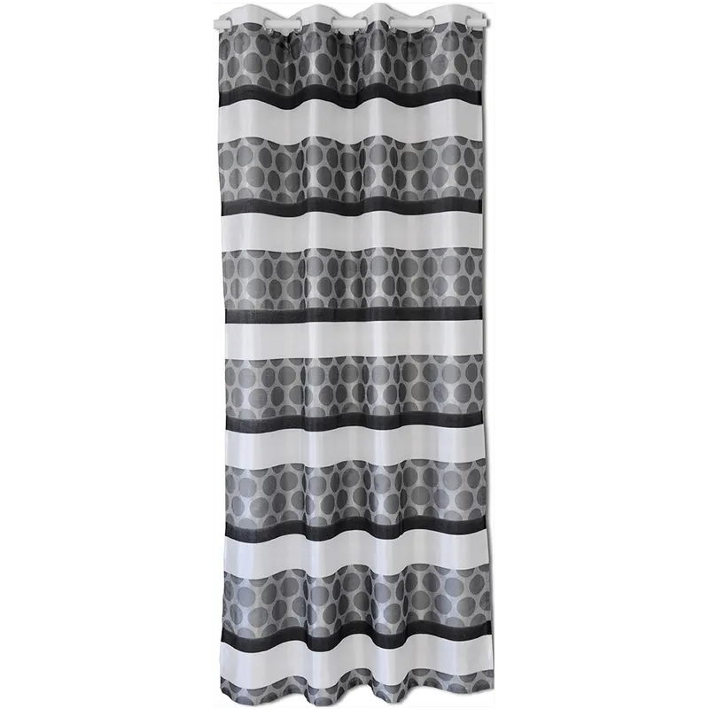 Perdea poliester, alb/negru, 140 x 245 cm