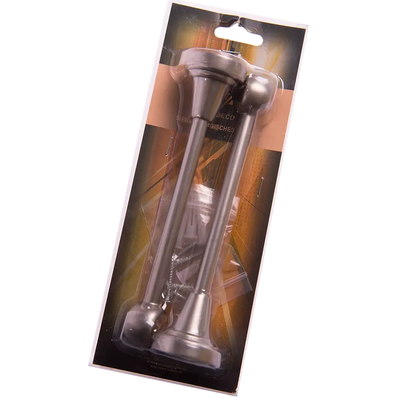 Consola galerie fier forjat, dubla, cu suport, deschisa, 16 mm, inox, set 2 buc