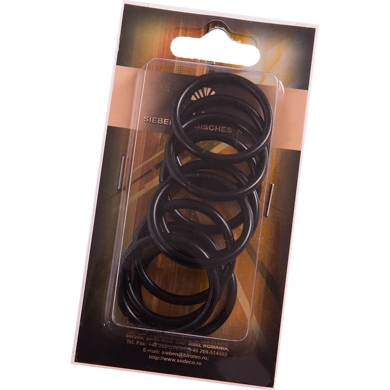 Inele galerie din metal forjat, negru, D 20 mm, 10 buc