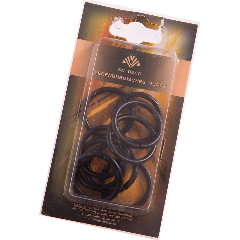 Inele galerie din metal forjat, negru, D 16 mm, 10 buc