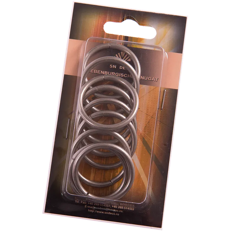 Inele galerie din metal forjat, inox, pentru diametru de 20 mm, 10 buc