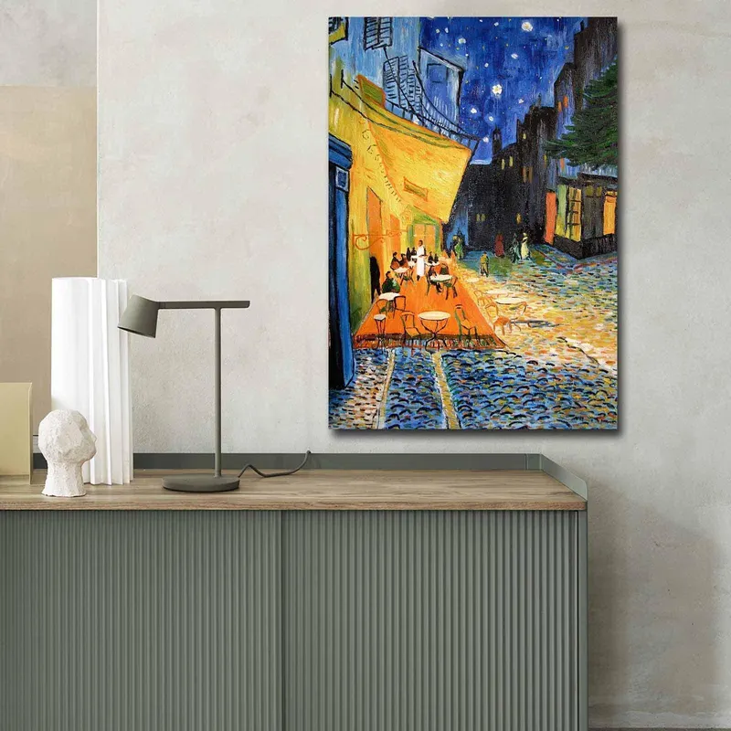 Tablou Canvas Van Gogh Cafe Terasa, Multicolor, 100x70 cm - Multicolor