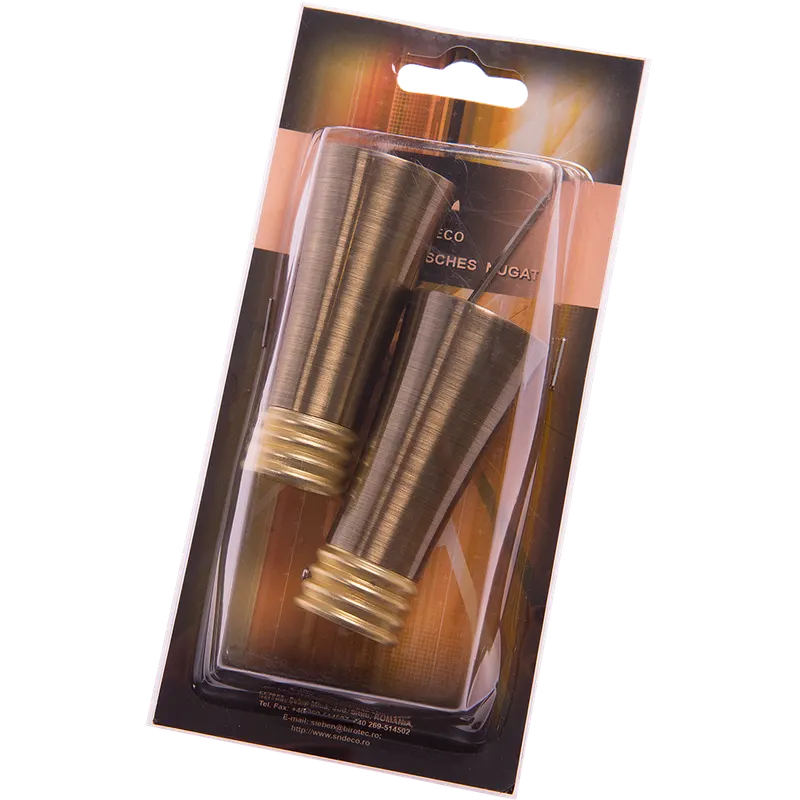 Set 2 capete pentru galerie metal forjat, Ahile, auriu antic, diametru 20 mm