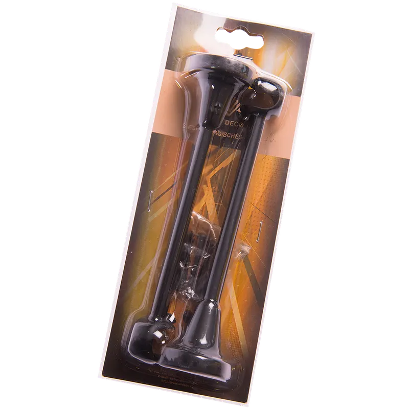 Consola galerie fier forjat, cu suport, deschisa, 16 mm, negru, set 2 buc