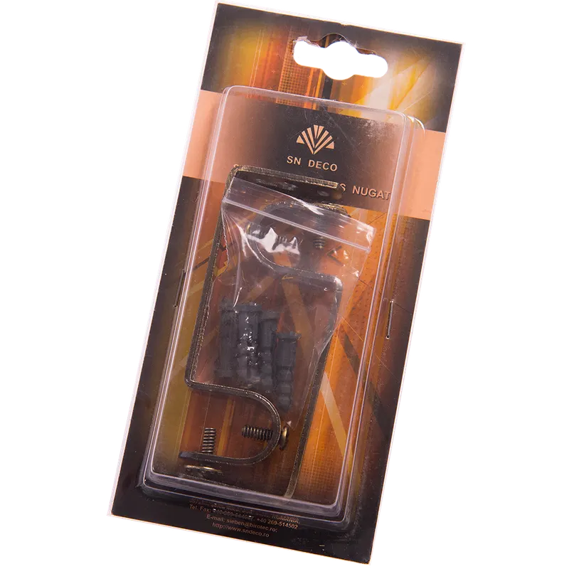 Console galerie din metal forjat, simpla auriu antic, 20 mm, 2 buc