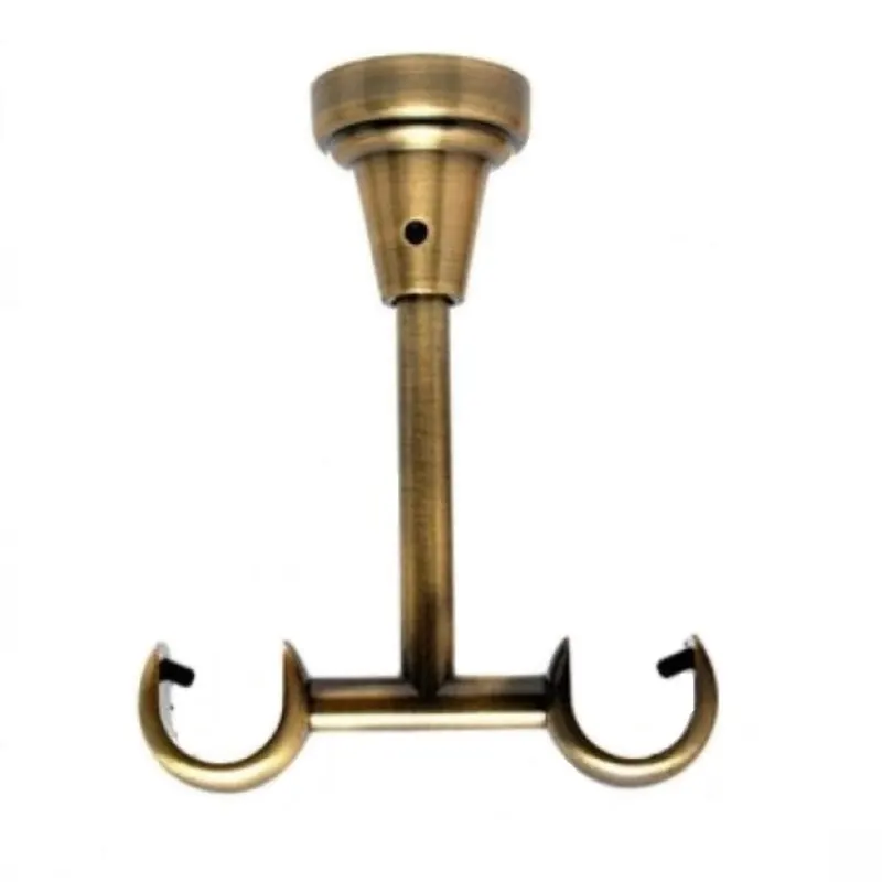 Set console galerie din fier forjat, prindere tavan, auriu antic, 16 mm