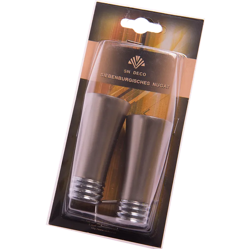 Set 2 capete pentru galerie metal forjat ahile inox, diametru 20 mm