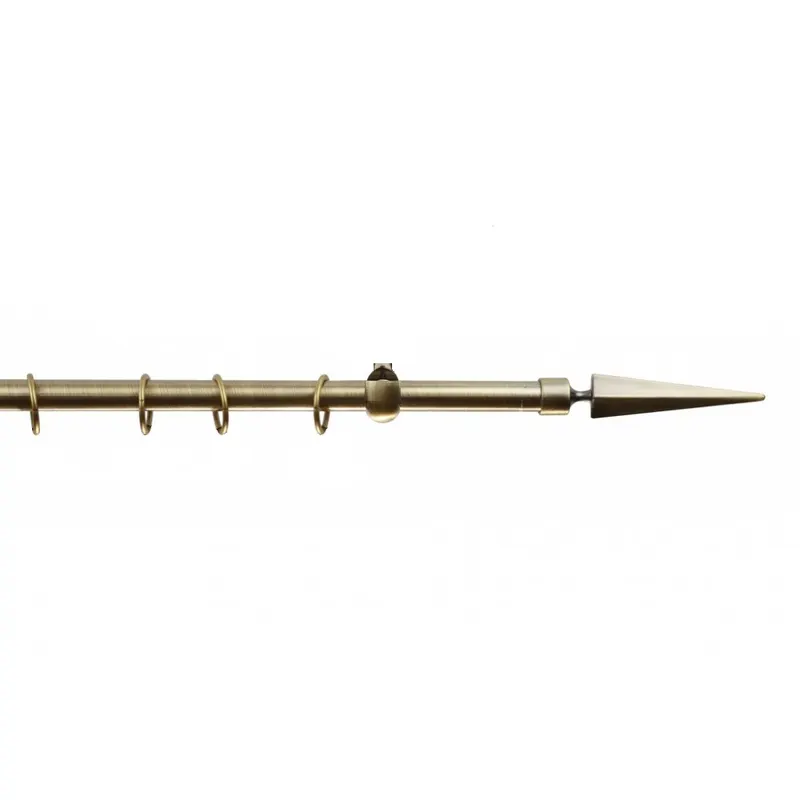 Galerie metalica cu capat sulita, diametru 16 mm, auriu antic, 300 cm