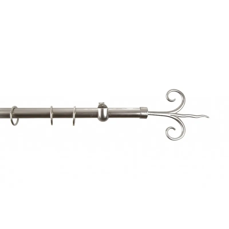 Galerie fier forjat cu capat copac, diametru 20 mm, inox, 240 cm