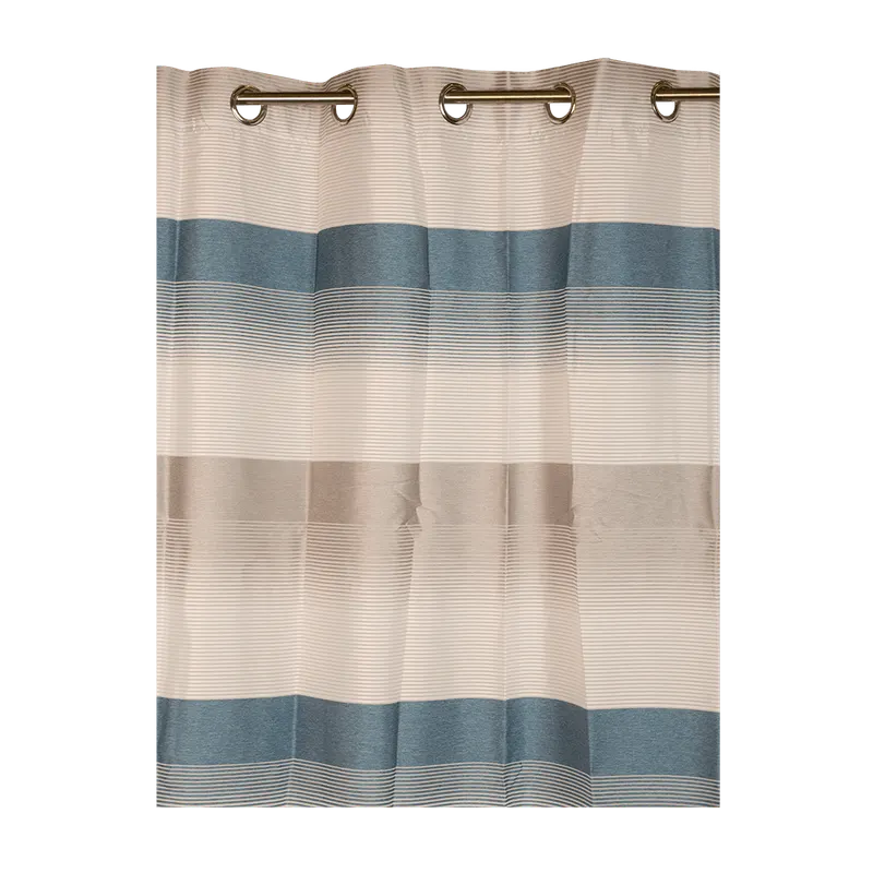 Perdea Ösenschal 2421, alb/bleu, poliester, 140 x 245 cm