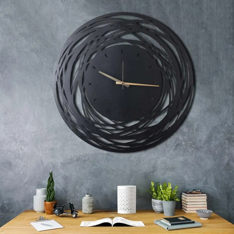Ceas de perete Timeless Zone, Negru, 70x70 cm - Negru