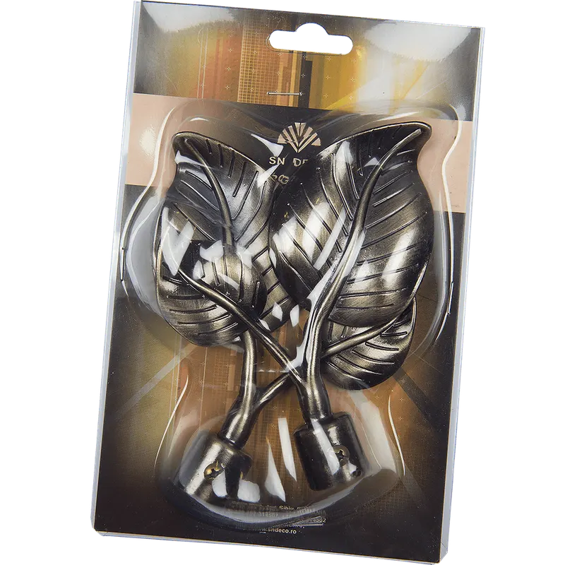 Set de capete pentru galerie, metal forjat, auriu antic, 20 mm