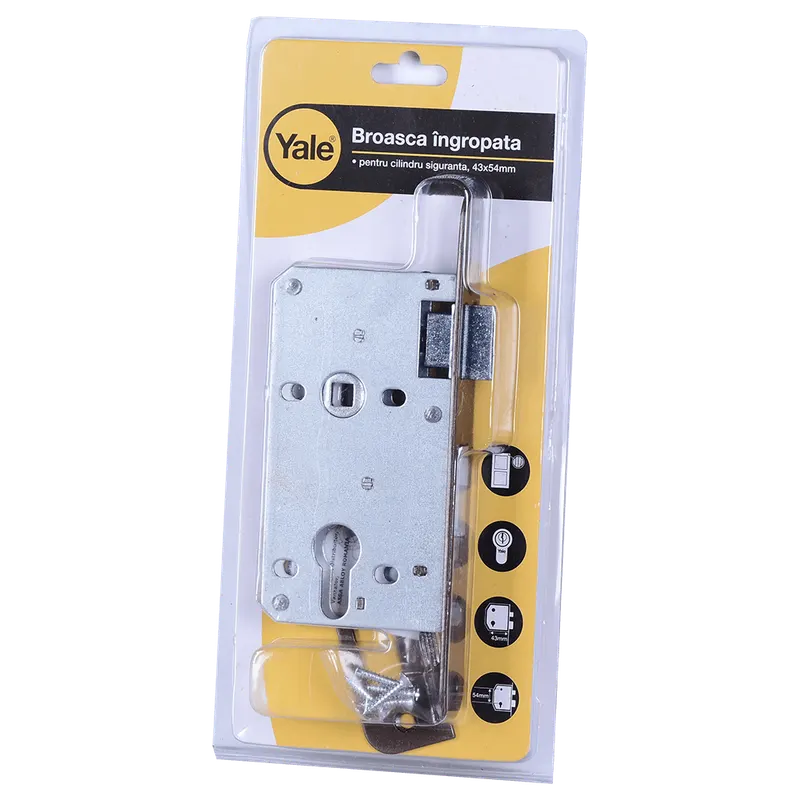 Broasca PVC cu rola si placa frontala Yale, 20 x 85 mm