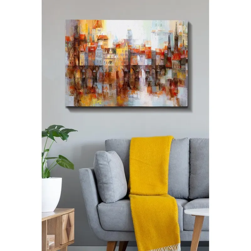 Tablou Canvas Sighisoara, Multicolor, 100x70 cm - Multicolor