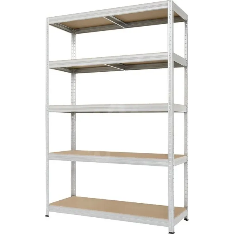 Raft metalic cu 5 polite din lemn, 175 kg/polita, 180 x 90 x 45 cm