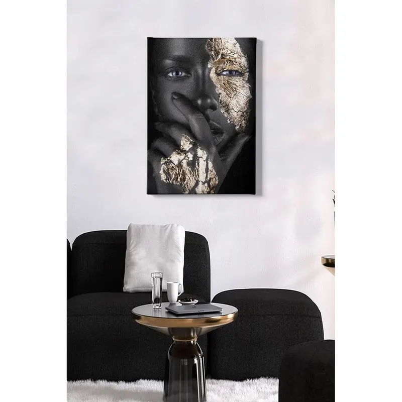 Tablou Canvas Femeie Afracian, Multicolor, 70x50 cm - Multicolor