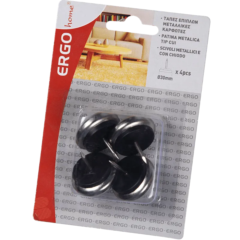 Patina tinta din metal, nichel, F: 30 mm, 4 BUC