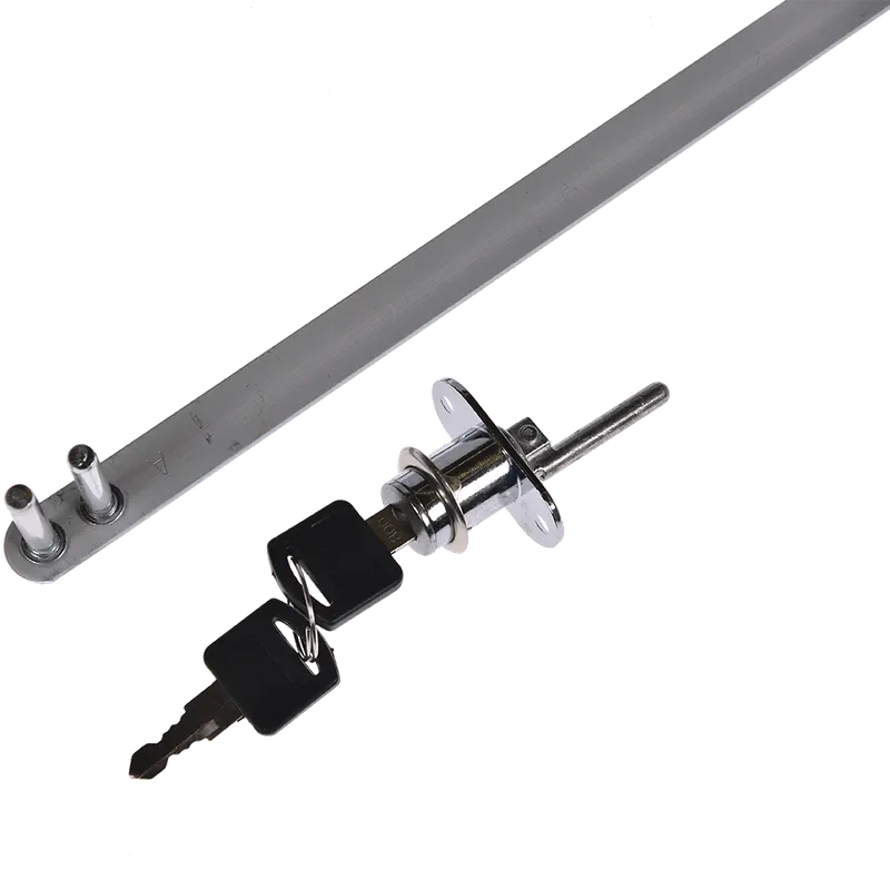 Incuietoare centralizata pentru sertare, montaj frontal, otel cromat, L 600 mm