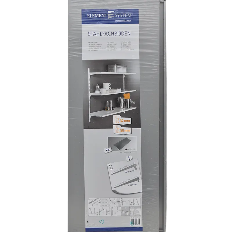 Raft metalic, aluminiu, 800 x 300 mm, SET 2 BUC