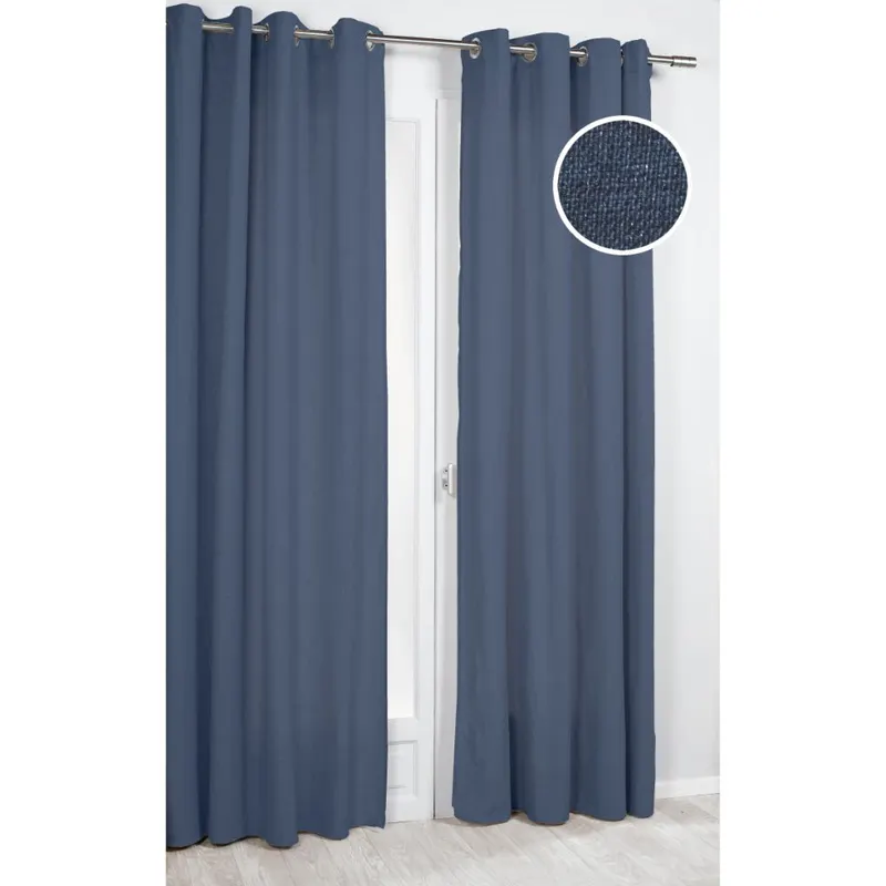 Draperie Precieux 57187, 100% poliester, bleu 140, 140 x 260 cm