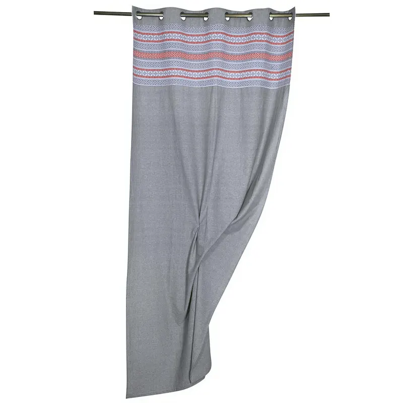 Draperie Mosaik, 100% bumbac, gri/rosu, 135x260cm