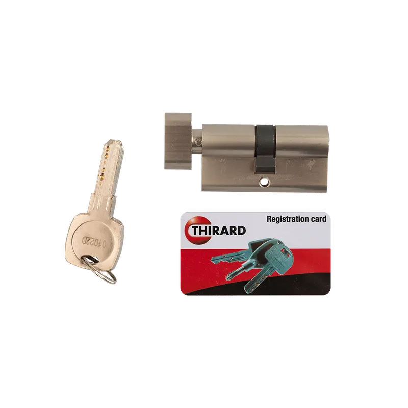 Cilindru de siguranta cu buton Trafic6, alama, 30 x 30 mm, 5 chei