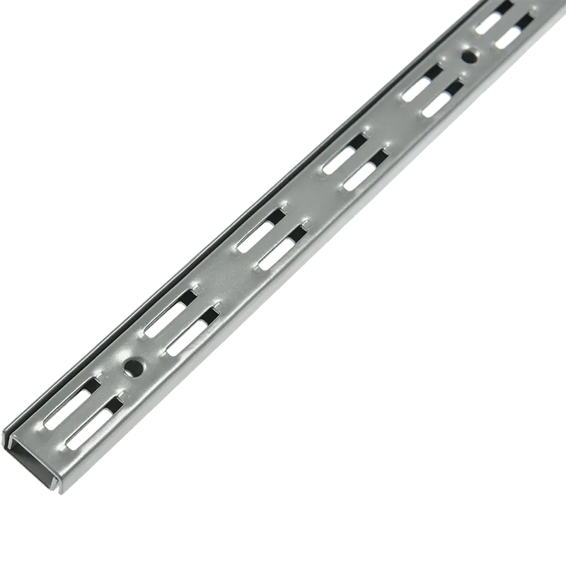 Vergea verticala, gri, H: 2000 mm, doua randuri de gauri