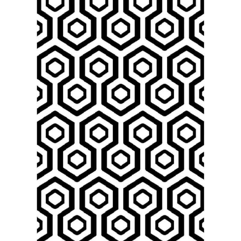 Covor modern Platin 3087_82N67, polipropilena heat set, model geometric alb, negru, 120 x 160 cm