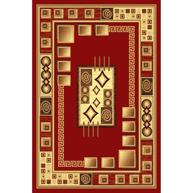 Covor clasic Gold 364/22, polipropilena BCF, rosu-bej, 60 x 110 cm