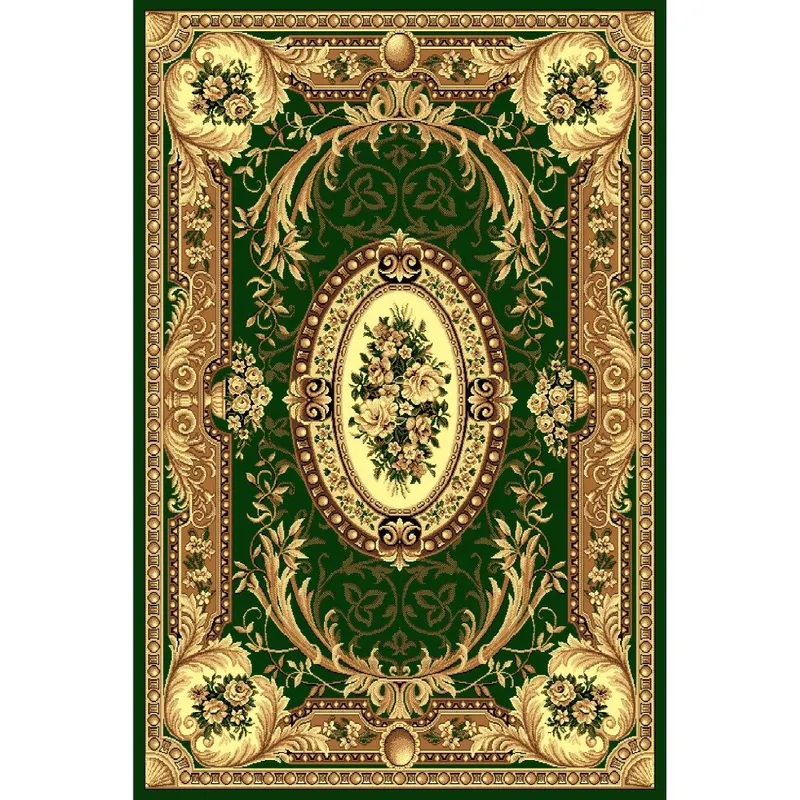 Covor clasic Gold 042/32, polipropilena BCF, verde/bej, 60 x 110 cm