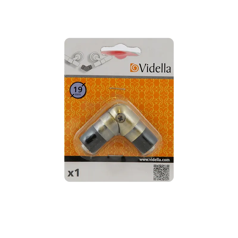 Accesoriu galerie Cesar - conector de colt, alama antica, D 19 mm