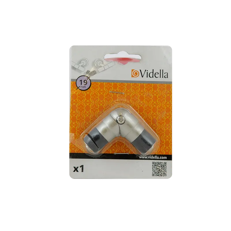 Accesoriu galerie Cesar, conector de colt, satinat, D 19 mm