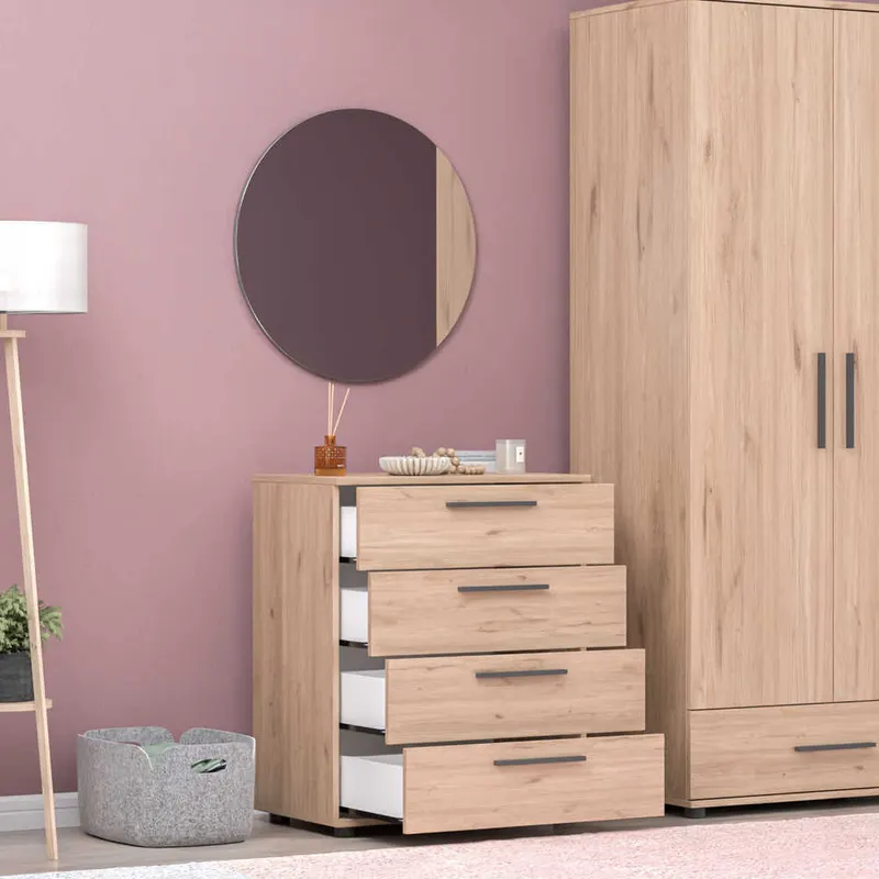 Comoda SFN-604-BB-1 Home Collection® White, 4 sertare, 65x78x41 cm - Stejar