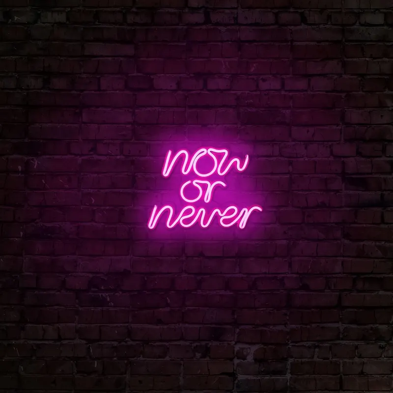 Aplica de Perete Neon Now or Never, 28x22 cm - Roz