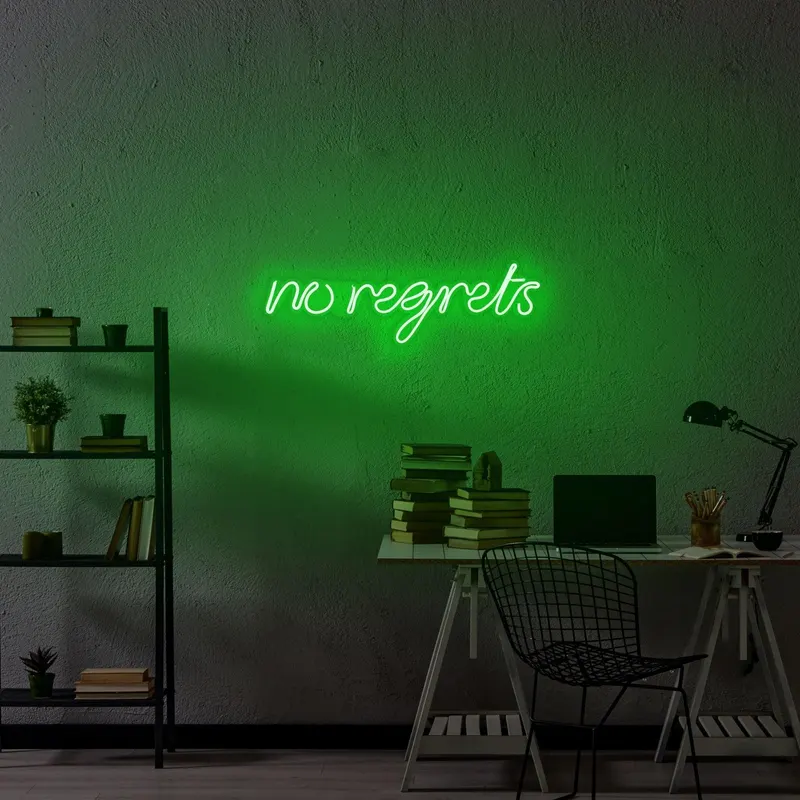 Aplica de Perete Neon No Regrets, 52x16 cm - Verde