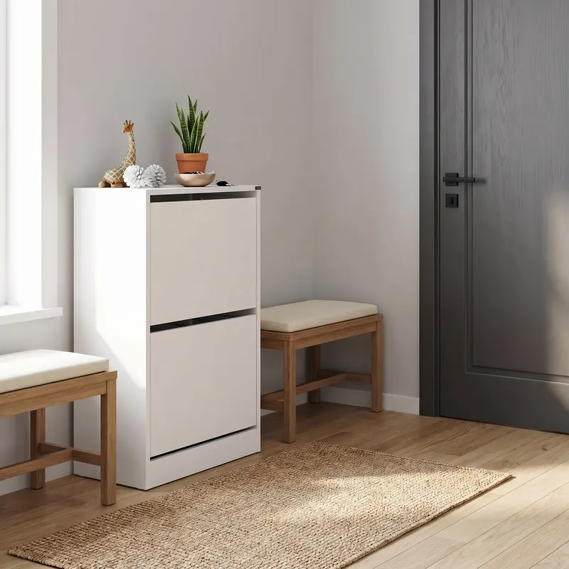 Pantofar SHC-320-BB-1 Home Collection® Compact, 10 Perechi, 2 Compartimente, Alb - Mov, 51x84x26 cm - Alb