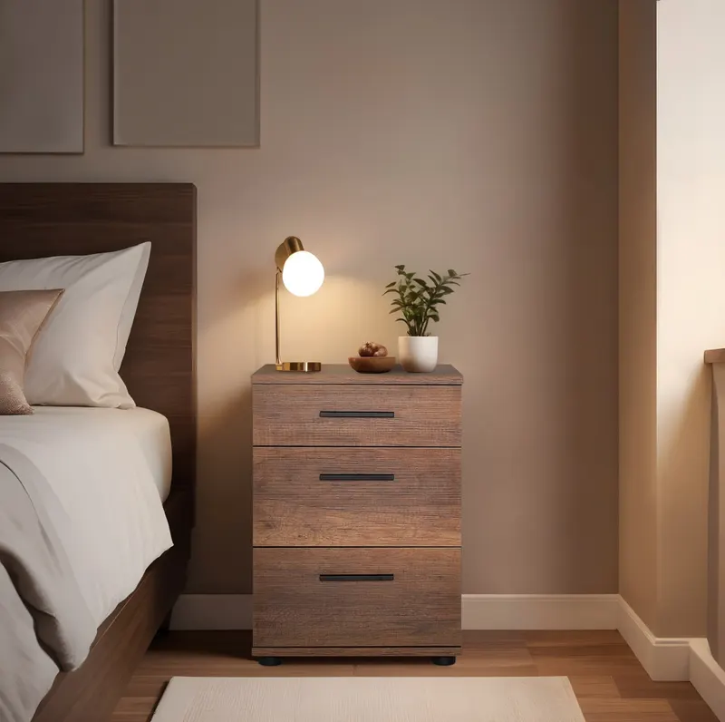Noptiera KMD-530-BB-1 Home Collection® Trendline, 3 sertare, 40x57x39 cm - Nuc