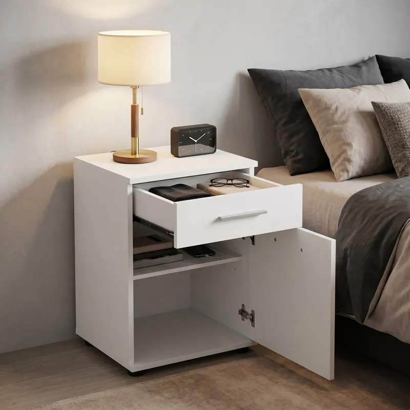 Noptiera KMD-511-BB-1 Home Collection® Trendline, Alb - Maro, 40x57x39 cm - Alb