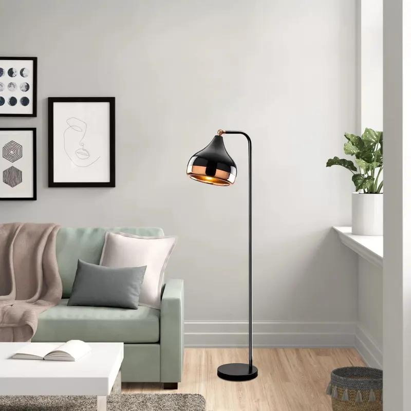 Lampadar Solaal, Negru, 17x17x120 cm - Negru