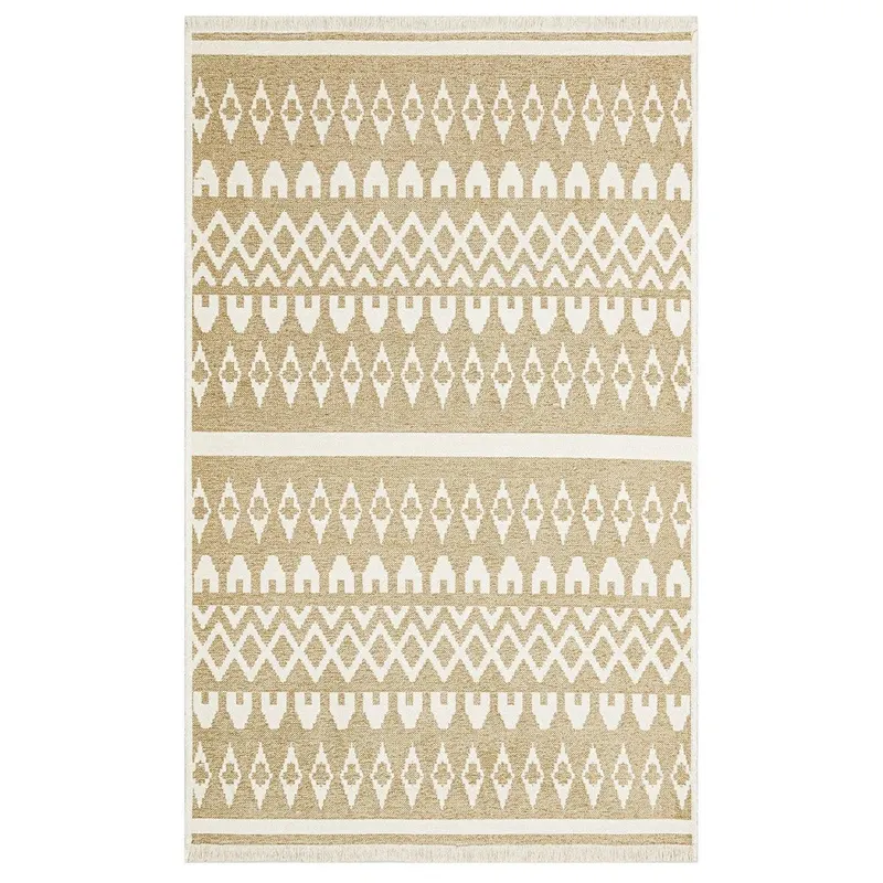 Covor de living / dormitor Maze Home Mondo Reversibil, Cream Beige 03 (diverse dimensiuni), 120x180 cm - 120 x 180 / Bej