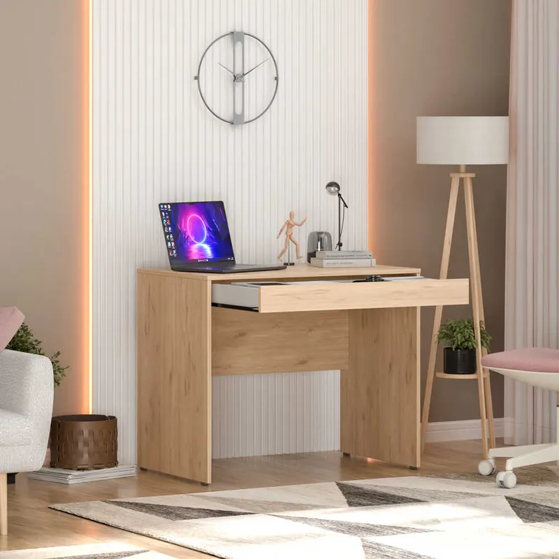 Birou CMS-301-DD-1 Home Collection®, cu sertar, 90x75x55 cm - Stejar