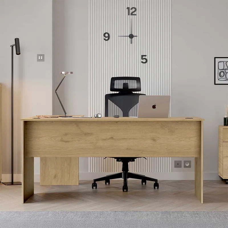 Birou RMS-320-DD-1 Home Collection® L Rio Office, Interschimbabil, Masa de colt, 160x75x144 cm - Natur